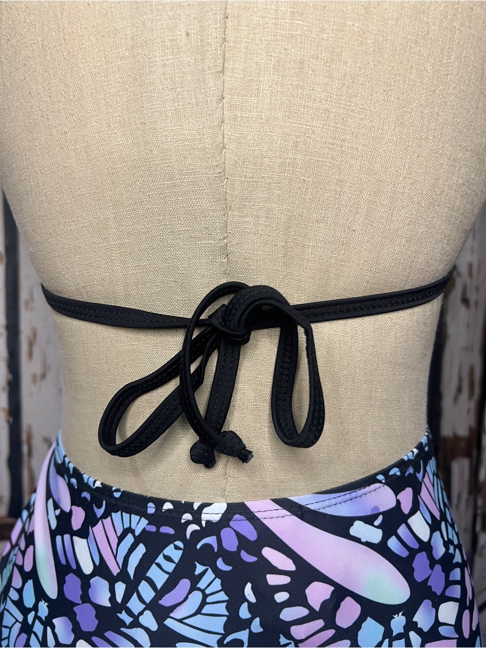 Butterfly Print High-Waist Rave Bikini Bathing Suit - Picture 9 of 13